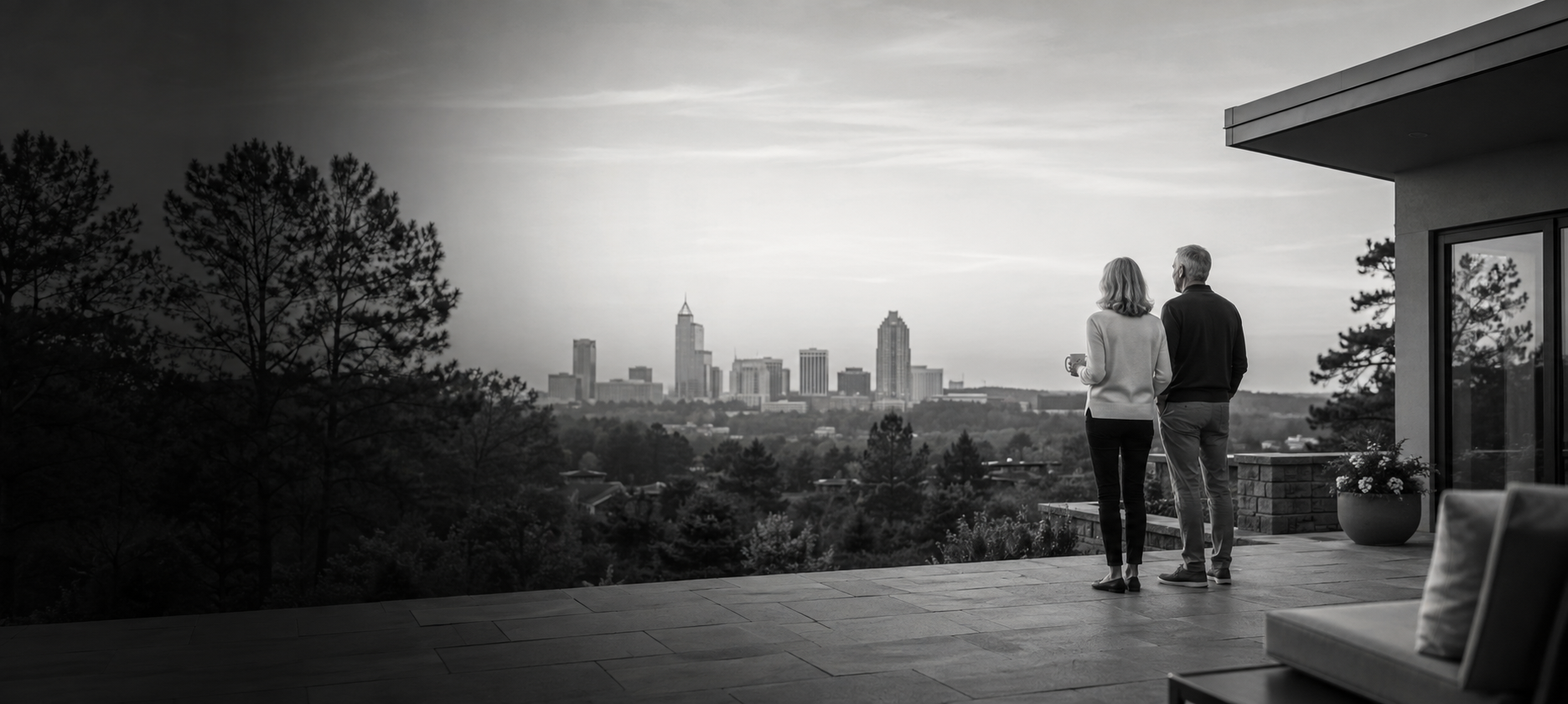 The Raleigh skyline representing the Triangle 55+ Living strategy center